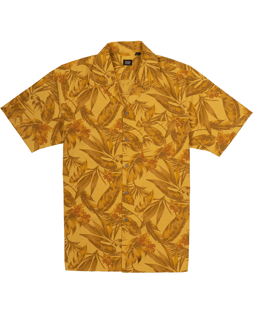 mustard tropical camp shirt
