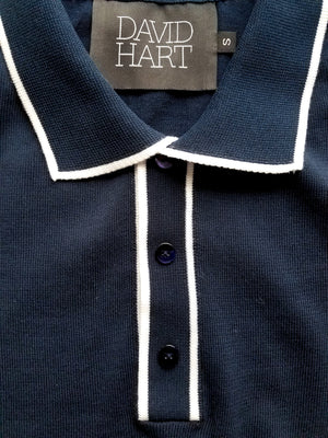 navy tipped polo sweater